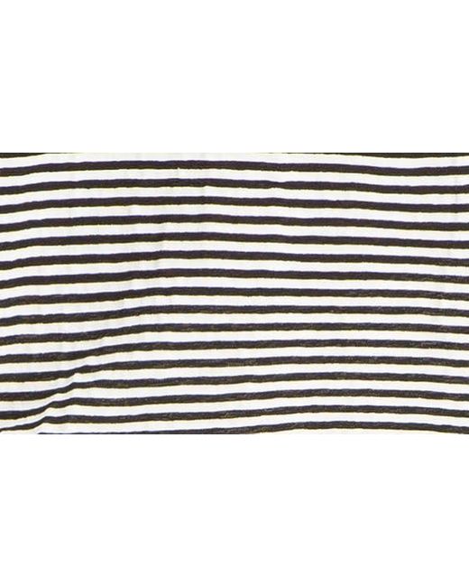 Max Studio Black Stripe Tie Waist Top