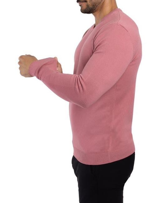 Xray Jeans Pink V-Neck Rib Knit Sweater for men