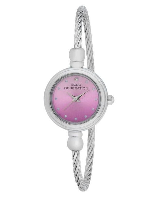 BCBGMAXAZRIA Purple Sienna Cable Bangle Watch for men