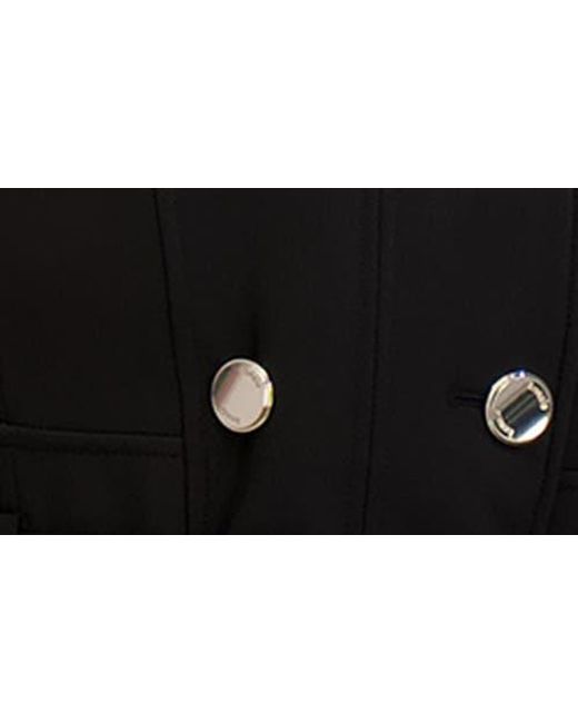 Kensie Black Hooded Double Breasted Soft Shell Jacket