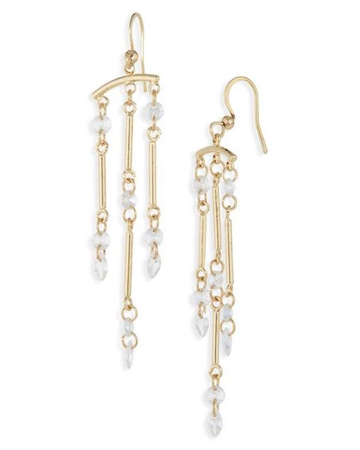 Nordstrom Rack White Floating Cubic Zirconia Bar Chandelier Earrings