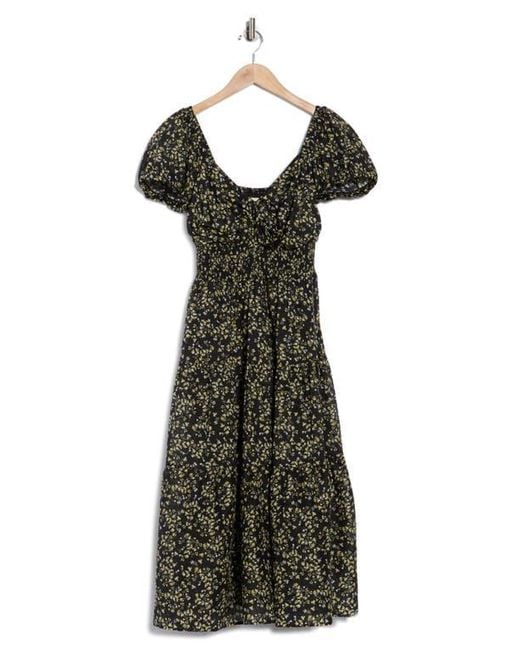 MELLODAY Black Ditsy Print Midi Dress