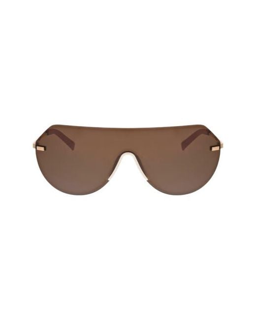 Hurley Brown Angled Iconic Shield Sunglasses