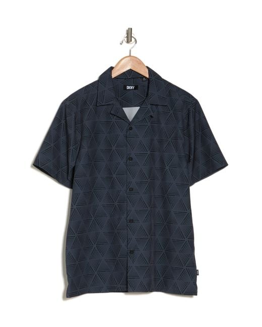 DKNY Blue Roscoe Short Sleeve Button-up Camp Shirt for men