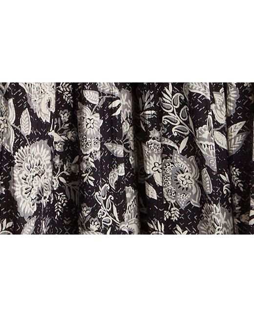 Angie Black Floral Print Wide Strap Maxi Dress