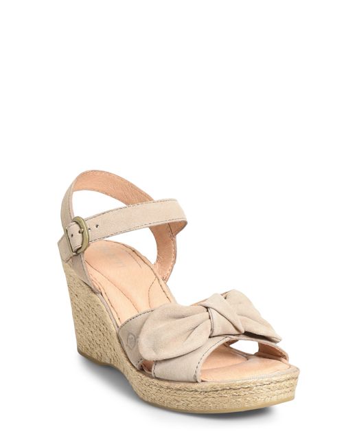 Born Natural Børn Monticello Knotted Wedge Sandal In Taupe Suede At Nordstrom Rack