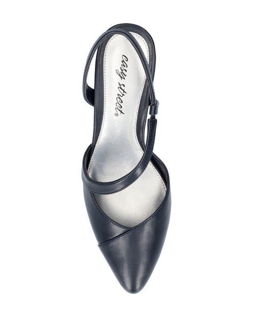 Easy Street Blue Emerald Slingback Pointed Toe Pump