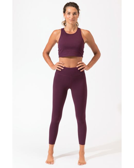 Threads For Thought Purple Kensi Ribbed Sports Bra
