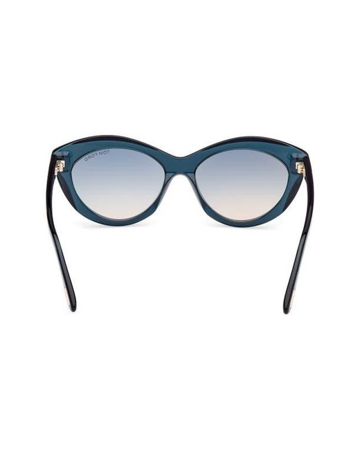 Tom Ford Blue 55Mm Gradient Oval Sunglasses