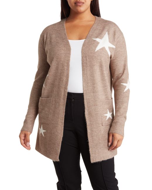 Sweet Romeo Natural Open Front Long Cardigan In Latte White At Nordstrom Rack