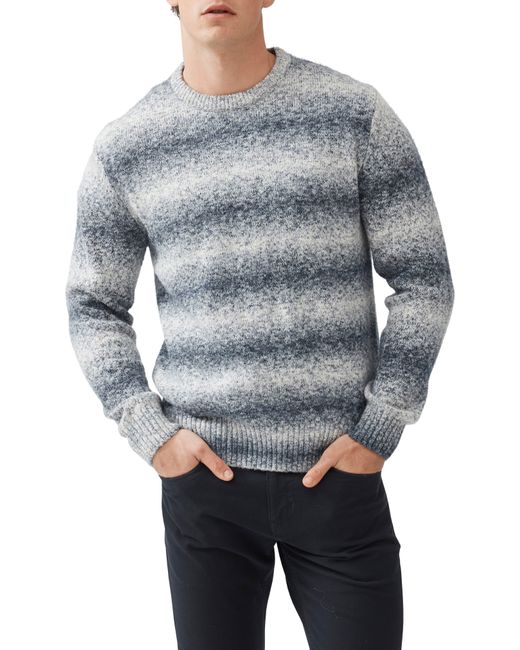 Rodd & Gunn Gray Wave Break Stripe Cotton Blend Crewneck Sweater for men