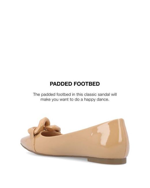 Journee Collection Natural Clareene Pointed Toe Flat