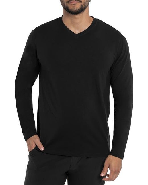 Xray Jeans Black V-Neck Long Sleeve T-Shirt for men