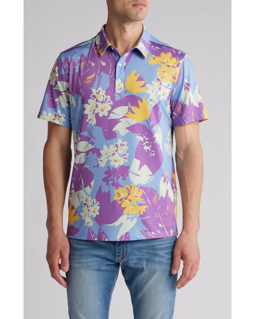 Abound Blue Printed Polo for men