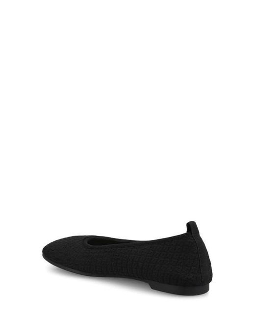 Journee Collection Black Aria Knit Flat