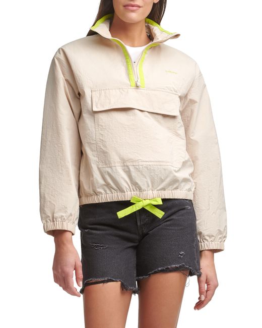 Levi's Levi's® Taslan Windbreaker Anorak In Khaki/neon Green At