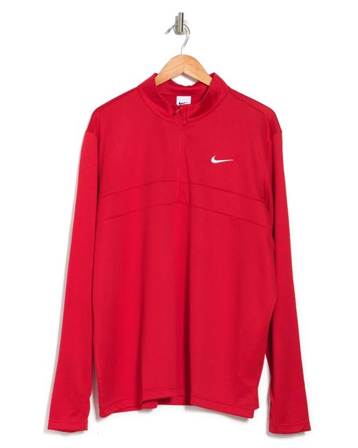 Nike Red Essential Dri-fit Half Zip Golf Pullover for men