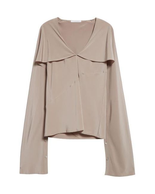 Helmut Lang Gray Silk Scarf Top