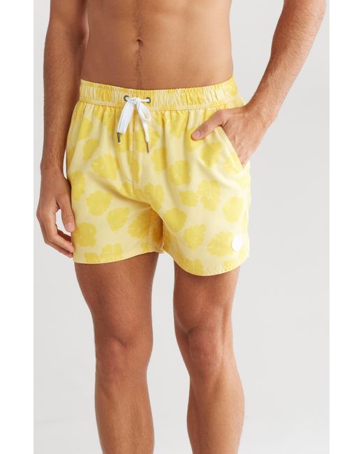 Native Youth Yellow Volley Swim Shorts for men