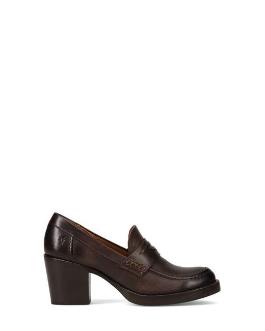 Frye Brown Jean Stacked Heel Loafer