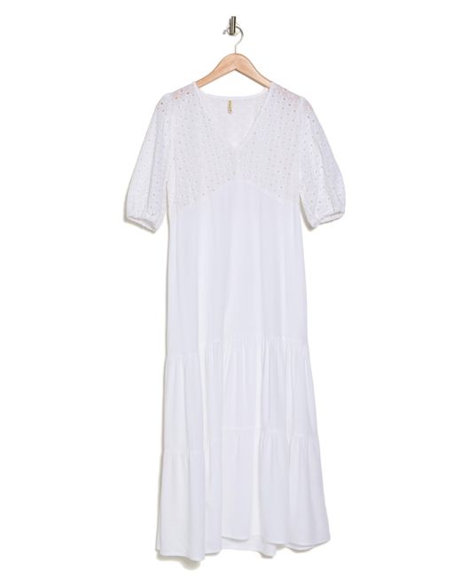 Boho Me White Tiered Short Sleeve Maxi Dress