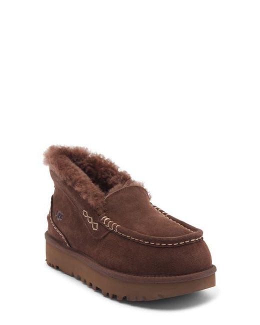 Ugg Brown Ansley Parc Genuine Shearling Platform Slipper