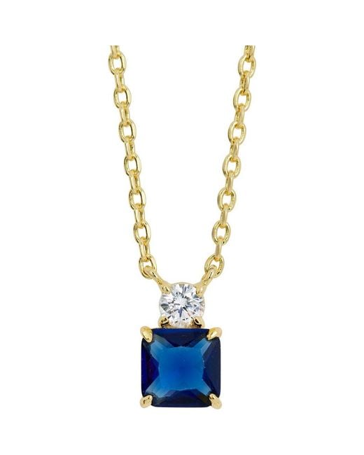 SAVVY CIE JEWELS Blue Cubic Zirconia Birthstone Pendant Necklace