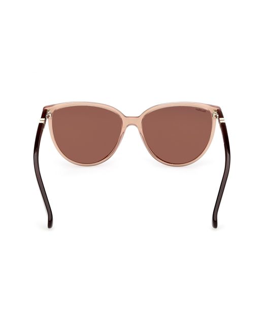Max Mara Brown 58mm Gradient Butterfly Sunglasses