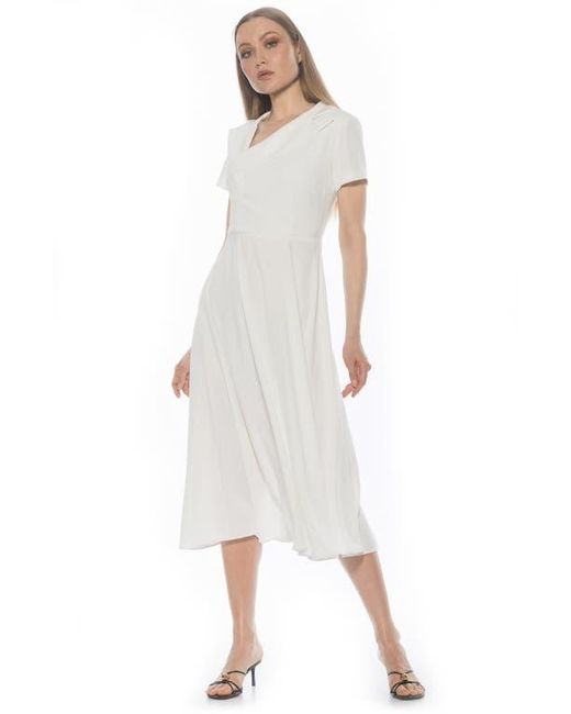 Alexia Admor White Jackie Asymmetric Collared Dress