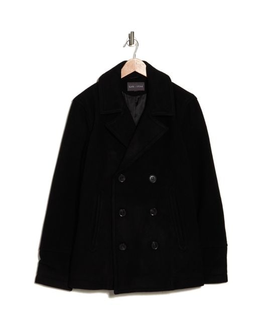 Slate Stone Dock Wool Blend Peacoat in Black for Men Lyst