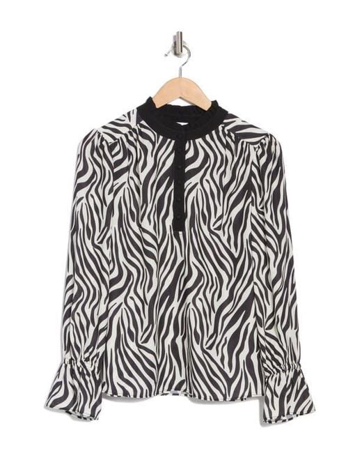 Gemma  Jane Black Georgette Button Front Top