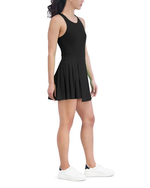 SAGE Collective Black Victory Asymmetric Pleated Workout Dress