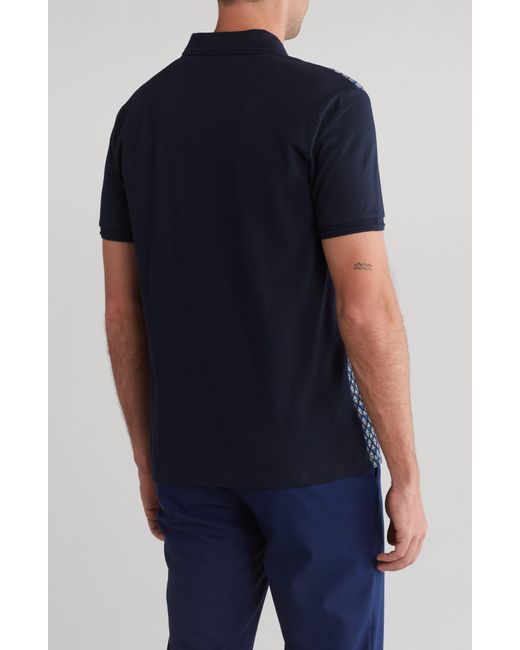 Original Penguin Blue Diamond Jacquard Cotton Polo Shirt for men