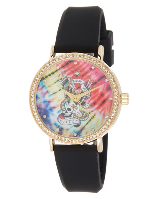 Ed Hardy Multicolor Silicone Strap Watch for men