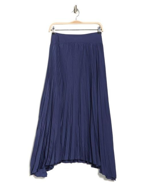 Ramy Brook Blue Winifred Pleated Asymmetric Maxi Skirt
