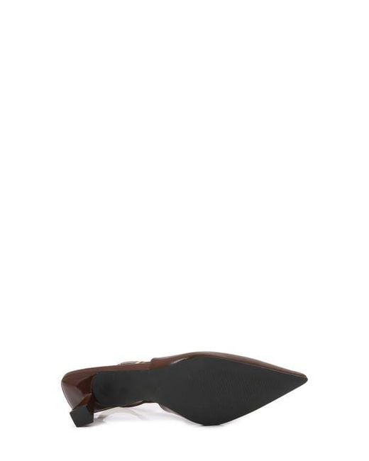 BERNESS Brown Cassandra Slingback Kitten Heel Pump