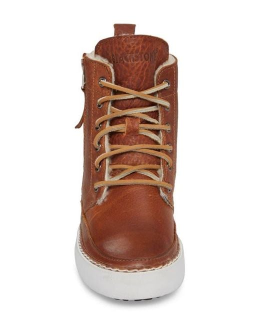 Blackstone Brown 'Cw96' Genuine Shearling Lined Sneaker Boot