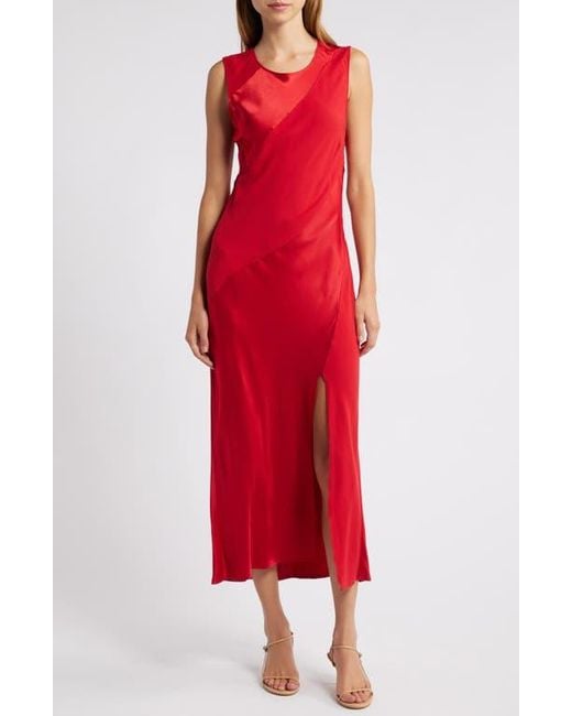 Rails Red Sanya Paneled Satin Midi Dress