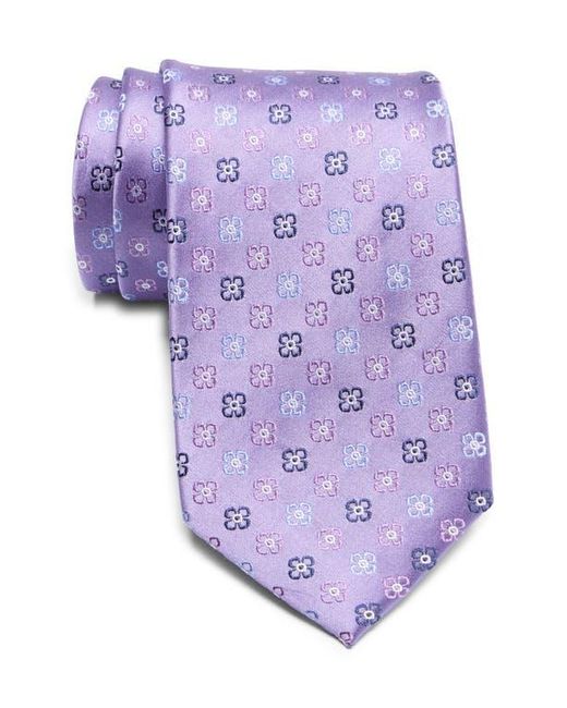 Duchamp Purple Medallion Print Silk Tie for men