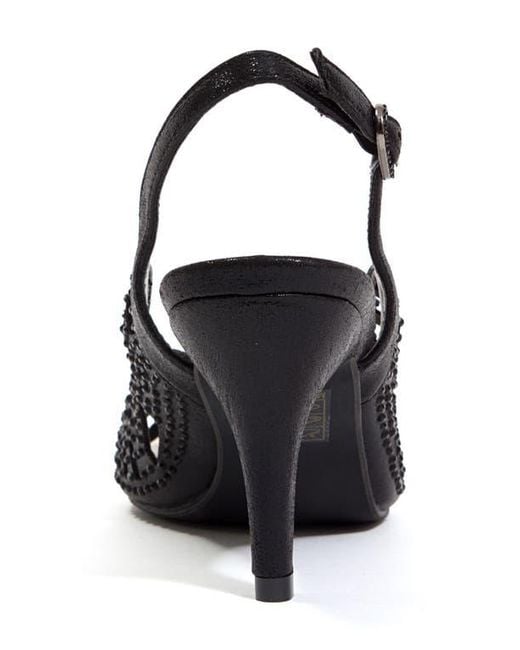 Lady Couture Black Rhinestone Slingback Pump