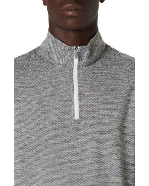 Bugatchi Gray Quarter Zip Performance Pullover for men
