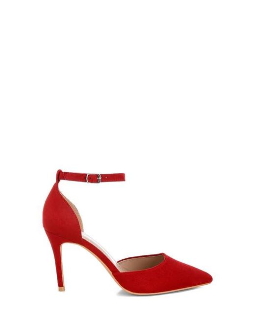 Rag & Co Red Dolona Pointed Toe Pump