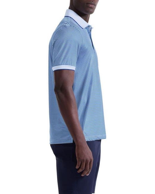 Bugatchi Blue Three-Button Performance Polo for men