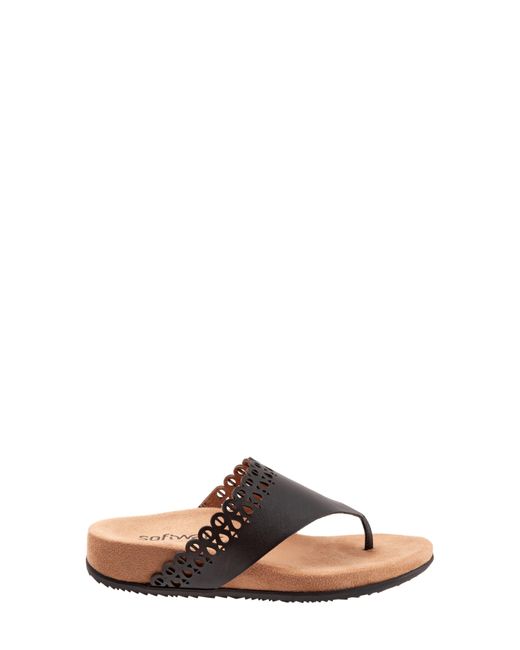 Softwalk® Black Bethany Leather Sandal
