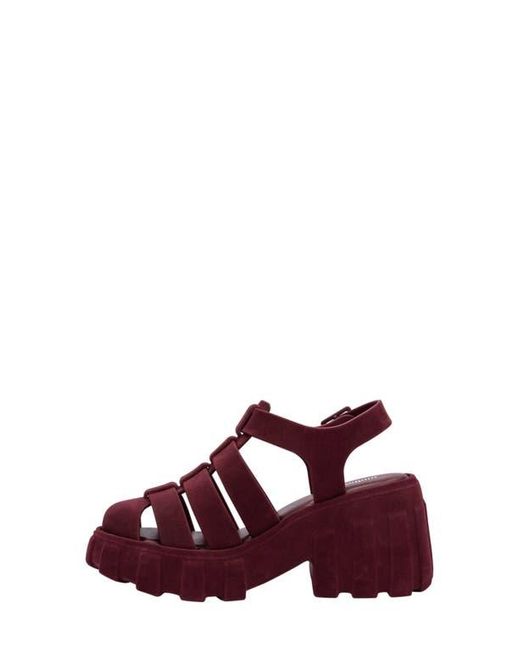 Melissa Red Megan Velvet Platform Fisherman Sandal