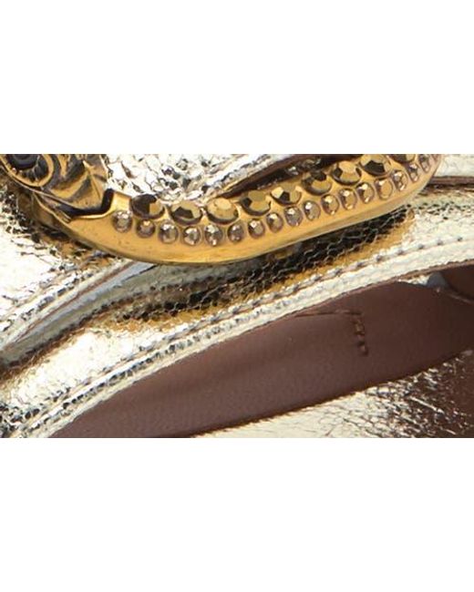 Kurt Geiger Metallic Mayfair Eagle Block Heel Sandal