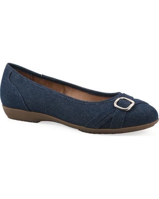White Mountain Blue Calming Buckle Strap Flat