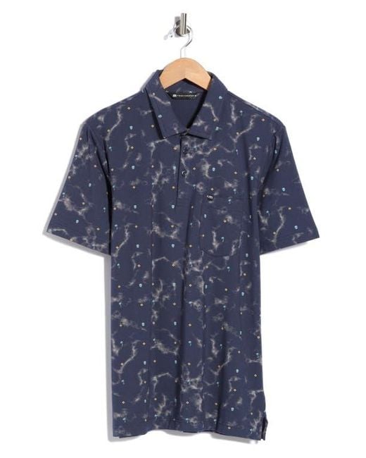 Travis Mathew Blue Beach Town Performance Polo for men