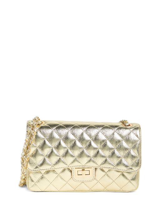 Persaman New York Harper Diamond Quilt Leather Crossbody Bag In Gold At Nordstrom Rack in