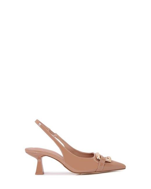 BERNESS Brown Kitten Heel Slingback Pump